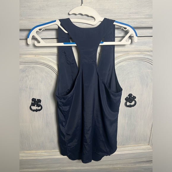 Southern Frock‎ Solid Navy V-Neck Racerback Casual Tank Top Blouse Basic - Picture 5 of 5